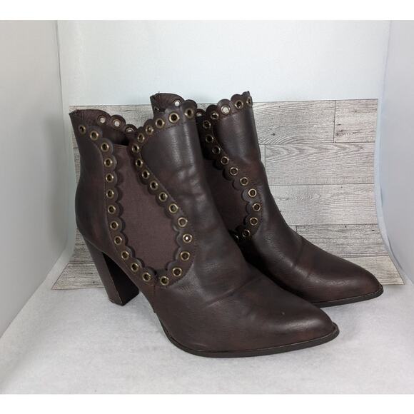 Penny loves Kenny Booties sz11 Arena boots 3.5"heel grommets elastic gussets - Picture 1 of 7